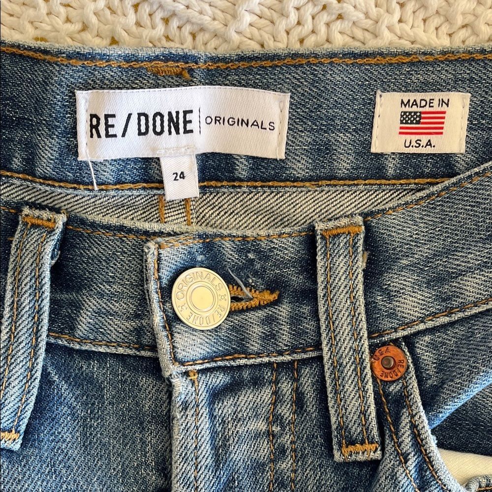 Re/Done Originals High Rise Stretch 2017 Dark Wash Sz 24 - Picture 6 of 10